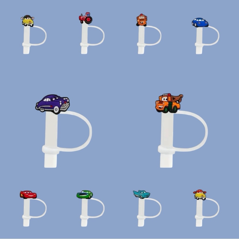 NIP Disney Cars 10pc Straw Toppers